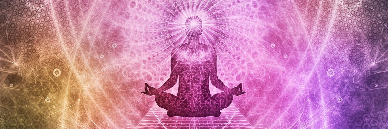 Header image of a body in active meditation for the home page.