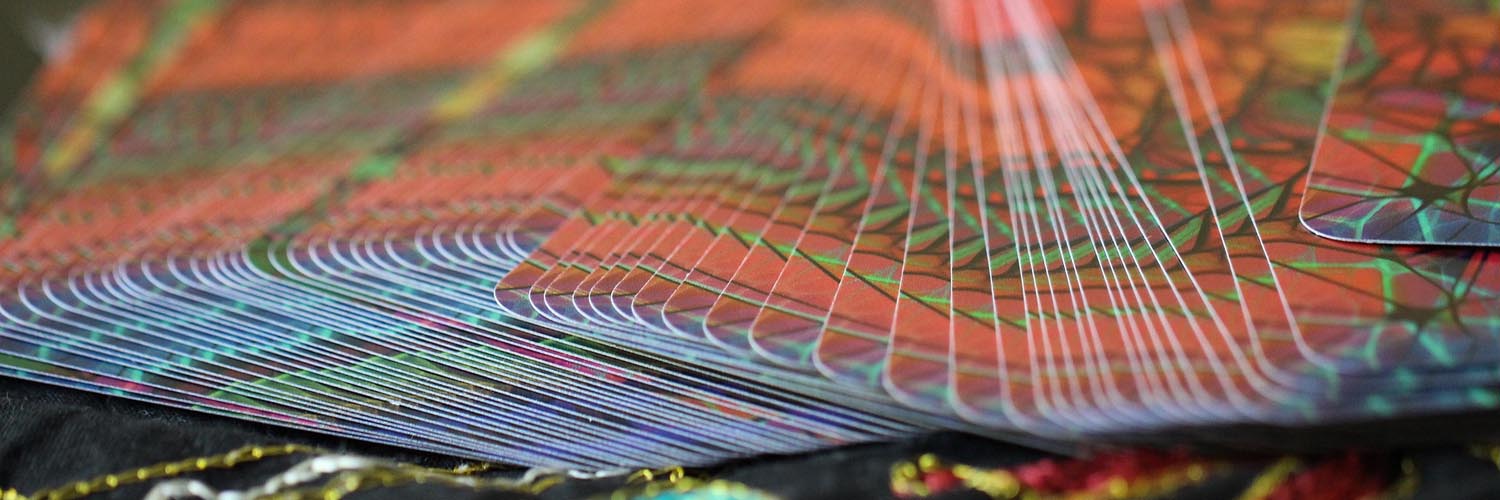 Image of tarot cards spread out.